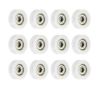 QUARKZMAN 12pcs Poulie à Roulement à Billes U Gorge, Roue Roulement à Guidage en Nylon Type U Rainure 6x29x10mm, Roues Roulements à Rouleaux pour Imprimantes 3D Portes Fenêtres, Blanc