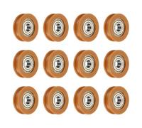 QUARKZMAN 12pcs Poulie à Roulement à Billes U Gorge, Roue Roulement à Guidage en Nylon Type U Rainure 10x43.5x13mm, Roues Roulements à Rouleaux pour Imprimantes 3D Portes Fenêtre, Brun Clair