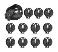 QUARKZMAN 12Pcs Support CR2032/2025 Pile Bouton, 3V BS-2-1 Double Ligne Emballage Support Pile Bouton Boîtier avec 1 Broche pour Projets Électroniques DIY, Carte PCB, Noir