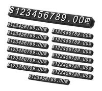 QUARKZMAN 14 Set Price Display Cube, Support Ajustable Pour Etiquette Prix Amovible Mini Numéro Lettre Bloc Prix Dollar Kit Pour Jewelry Retail Shop Price Signs (Noir/Blanc, 1.8" Longueur)