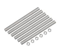 QUARKZMAN 15 Pcs M10 x 200mm Entièrement Fileté Tige avec 15 Pcs Hex Écrous, 1,5 mm Filetage Pas 304 Inox Acier Droite Main Fileté Tiges Barre Goujons