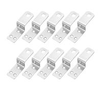 QUARKZMAN 15 Pièces Équerre en Forme de Z, Support d'Angle Droit de 0,75 Pouce pour Cadre Photo et Étagère, Attache pour Meubles, Argent