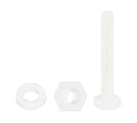 QUARKZMAN 150 Pcs/50 Ensembles Boulons Hexagonaux Nylon, M3 x 20mm Vis À Tête Hexagonale Plastique Filetées Complètes Et Écrous Avec Rondelles Plates Pour Accessoires, Blanc
