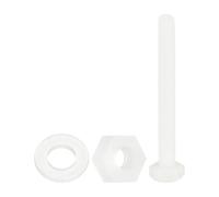 QUARKZMAN 150 Pcs/50 Ensembles Boulons Hexagonaux Nylon, M4 x 35mm Vis À Tête Hexagonale Pleine Filet Et Écrous Avec Rondelles Plates Pour Accessoires, Blanc