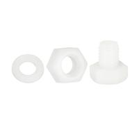 QUARKZMAN 150 Pcs/50 Sets Boulons Hexagonaux Nylon, M8 x 10mm Vis À Tête Hexagonale Plastique À Filetage Complet Et Écrous Avec Rondelles Plates Pour Accessoiress, Blanc