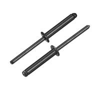 QUARKZMAN 150 Pièces rivets aveugles en aluminium 4.8 x 25 mm, corps en aluminium et mandrin en acier, rivets longs fendus à tête bombée pour Réparation Automobile, Meuble, Bricolage, noir