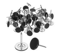 QUARKZMAN 150pcs Clous de Tapisserie, 11x15mm Clous Décoratifs d'Ameublement, Points d'Armure Punaise Tapissier Tête Plate pour Meuble Chaise Canapés Fauteuils Lits Projet DIY Vintage, Noir