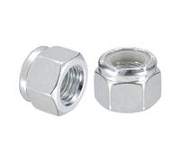 QUARKZMAN 15Pcs 3/8"-24 Écrous Hexagonaux Auto-Bloquants À Insert Nylon, Écrous Autofreinants En Acier Au Carbone À Insert Nylon Pour Fixations Industrielles Et De Construction, Blanc&Blanc