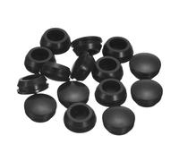 QUARKZMAN 15Pcs Bouchons en Silicone, Bouchons Ronds en Caoutchouc à Encliqueter pour Trous de 14-15mm, Bouchons Étanches pour Tubes Métalliques, Embouts pour Meubles, Inserts, Noirs