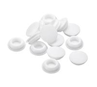 QUARKZMAN 15Pcs Bouchons en Silicone, Bouchons Ronds en Caoutchouc pour Trous de 15,5-17mm, Bouchons Étanches pour Tubes Métalliques, Embouts pour Meubles, Blancs