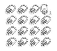 QUARKZMAN 16 Pcs Boutons à Tige Boule Rivets en Métal D Ring (Gris) | Boutons à Tige Boule Rivets Avec Vis pour Connexion de Chaîne de Sac Artisanat en Cuir DIY