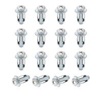 QUARKZMAN 16Pcs Chevilles À Expansion Pour Mur Creux M6x28mm Argenté | En Acier, Molly Bolt À Expansion Pour Plaque De Plâtre, Fixations Pour Placo, Pour Briques Portes En Bois