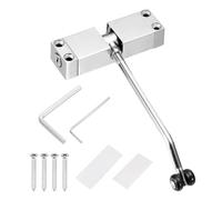 QUARKZMAN 1Pc Ferme-Porte Automatique À Ressort, Poulie Silencieuse En Surface En Acier Inoxydable 304, Charnière Autofermante De Sécurité Réglable Pour Usage Résidentiel Et Commercial,