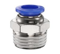QUARKZMAN 1pcs Raccord Rapide Air Comprimé 10mm OD x 1/2" NPT PC10-N04 Bleu | Connecteur Rapide en Cuivre Filetage Mâle Droit, Raccord Pneumatique pour Raccord de Tuyau D'Air Système D'Air Industriel
