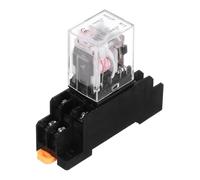 QUARKZMAN 1Pcs Relais Electromagnetique AC 110V, Relais A Bobine 5A 8 Broches Avec Indicateur LED Et Base DPDT 2NO 2NC - MY2NJ Pour Industriel, Appareils Menagers Et Systeme Rail DIN