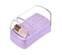 QUARKZMAN 2 En 1 Porte-Fraises Nettoyeur Brosse Étui, 30 Troux Étui À Fraises Avec Brosse De Nettoyage Adhésive Outils Manucure Boîte De Stockage Anti-Poussière Pour Technicien Ongles,