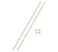 QUARKZMAN 2 Ensemble Tige Filetée Laiton M2x0.4mm Pas Filetage à Droite Goujons avec Écrous Hexagonaux en Laiton Massif, 200mm Longueur, Fixations pour Ancrages, Boulons, Supports, Pinces