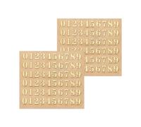QUARKZMAN 2 Feuilles Stickers en Résine Numéro 3D Petit 1 à 9 Doré 3mm | Mini Sticker Numéro Métallique Étincelant en Alliage, Pour Résine Nail Art Scrapbooking