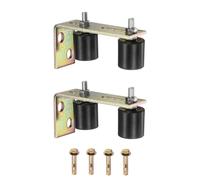 QUARKZMAN 2 Jeu De Galets Guide Pour Porte Coulissante, 1.73" L-Bracket Arrière Poste Galets En Nylon Pour Porte, Kit De Galets Coulissants Réglables Pour Grilles Coulissantes Portes