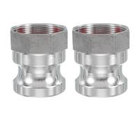 QUARKZMAN 2 Pack Raccords À Came en Aluminium De 2" - Adaptateur Mâle X Filetage Femelle NPT, Raccord À Détachement Rapide pour Tuyau À Came (Type À Rainure De Came Partie A)