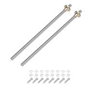 QUARKZMAN 2 Pcs 250mm / 10 Inch Tr8x2 Vis En Acier Inoxydable Avec Ecrou En Laiton T8 - [ Filetage Acme, Pas De 2mm, Pas De 8mm ] pour 3D Printer Z Axis, CNC Machine