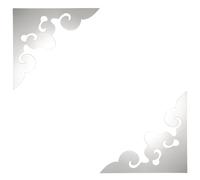 QUARKZMAN 2 Pcs Autocollants Miroir Creux Pour Mur Argenté 7.9x7.9" | Autocollants Décoratifs En Angle Acrylique Avec Motifs Adhésifs Pour Salle De Bain Salon Chambre Plafond Bureau