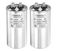 QUARKZMAN 2 Pcs CBB65 Condensateur 25uf 450V Condensateur de Démarrage pour Moteur Électrique à Courant Alternatif, Compresseur de Climatisation, Générateur, Condenseur d'Air