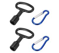 QUARKZMAN 2 Pcs Cle Triangle Poubelle, Poubelle en Métal avec Clé Triangle et Porte-Clés (Noir)