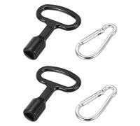 QUARKZMAN 2 Pcs Cle Triangle Poubelle, Poubelle en Métal avec Clé Triangulaire et Porte-Clés, Noir