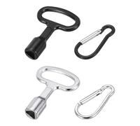 QUARKZMAN 2 Pcs Cle Triangle Poubelle, Poubelle en Métal avec Clé Triangulaire et Porte-Clés, Noir & Argenté