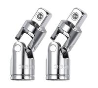 QUARKZMAN 2 Pcs Douille Universelle Adaptateur 3/8" Acier 40CR Douille À Rotule Impact Adaptateur À Rotule 90 Degrés Pour Wrench Driver Tool, Silver