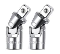 QUARKZMAN 2 Pcs Joint Universel Adaptateur Douille 1/2" Acier 40CR Adaptateur Douille Rotatif Impact Joint Universel 90 Degres Pour Wrench Driver Tool, Silver