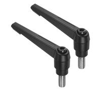 QUARKZMAN 2 Pcs Poignées à Levier de Serrage, Filetage Mâle M12 X 25 mm En Acier Inoxydable 304, Poignées Réglables à Verrouillage Rapide Avec Bouton-Poussoir à Cliquet, Couleur Noire