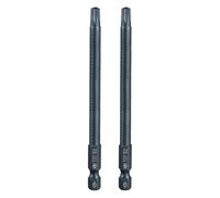 QUARKZMAN 2 Pièce Embout de Tournevis Torx Magnétique, T27 1/4" Hex Tige Longueur 100mm Embout de Vissage Long Hexagonal en Acier S2 avec Trou pour Retirer les Vis de Fixation Outils