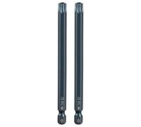 QUARKZMAN 2 Pièce Embout de Tournevis Torx Magnétique, T40 1/4" Hex Tige Longueur 100mm Embout de Vissage Long Hexagonal en Acier S2 avec Trou pour Retirer les Vis de Fixation Outils