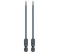 QUARKZMAN 2 Pièce Embout de Tournevis Torx Magnétique, T6 1/4" Hex Tige Longueur 100mm Embout de Vissage Long Hexagonal en Acier S2 avec Trou pour Retirer les Vis de Fixation Outils