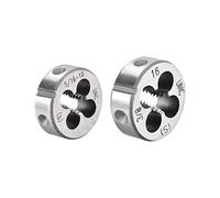 QUARKZMAN 2 Pièces 3/8-16 et 5/16-18 UNC Filière Ronde Set Filetage Filière | Alliage Outil Acier, Machine Filetage Droit Principal