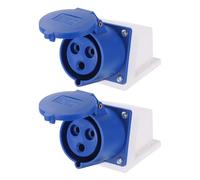 QUARKZMAN 2 Pièces 32A 3 Broches CEE Prise Industrielle, 220-240V 2P+E IP44 Étanche Femelle Connecteurs Surface Montée Prises Pour Aviation Et Industrie