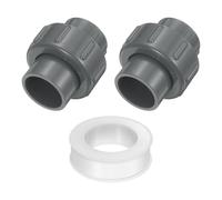QUARKZMAN 2 pièces Raccord union PVC 25mm 3/4" Gris Douille x Douille
