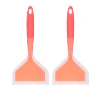 QUARKZMAN 2 Pièces Spatule Tamagoyaki Silicone Orange/Rose | Large Spatule à Omelette Antiadhésif Résistant à la Chaleur, Pelle à Crêpe, pour Cuisson d'Œufs, Crêpes, Pizza, Steak