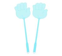 QUARKZMAN 2 Pièces Tapette À Mouches 6"x5.7" En Plastique Manuel Robuste À Long Manche Pour Maison Intérieur Extérieur, Bleu