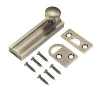 QUARKZMAN 2" Verrou De Surface En Laiton Massif, Verrou Coulissant De Sécurité Dissimulé Pour Porte Vis, Finition Brossée Porte Française, Verrou Placard Armoire Portes Encastrées, Bronze