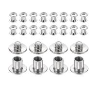 QUARKZMAN 20 Jeux De Vis Chicago M4x5mm 3 mm Longueur Métal Phillips Clou Rivet Goujon Boulons Rivets Borne De Fixation Vis Pour DIY Ceinture En Cuir Sac Artisanat Reliure, Argent