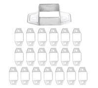 QUARKZMAN 20 Pack Base Carrée À Flasque Pour Tube Carré 1-3/4" x 1-3/4" | En Acier Galvanisé, Support Murale D'Extrémité, Connecteur De Base Pour Montage De Main Courante Et Garde-Corps