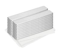QUARKZMAN 20 Pcs Aimants en ND Rectangulaires Auto-adhésifs, 60mm x 10mm x 3mm Aimant Plat Autocollant Fort avec Support Adhésif pour Bureaux, Tableaux, Placards de Cuisine, Argent