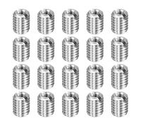QUARKZMAN 20 Pcs Insert de Réparation de Filetage, M3 x 0.5 Mâle Vers M6 x 1 Femelle Filetage 8mm Longueur Écrous à Visser en Acier Inoxydable 303 pour Conversion Outil Équipements