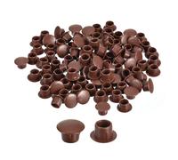 QUARKZMAN 200Pcs Bouchons de Trous de Vis, 8mm(5/16") de Diamètre en Plastique Boutons d'Étagère à Encliqueter, Capuchons de Type Affleurant pour Meubles, Armoire, Armoire, Rouge-Marron