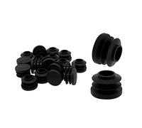 QUARKZMAN 20mm Diamètre Rond Plastique Bouchons x 20PCS Plastiques Fin Bouchons Insérer pour Métal Tube, Clôture, Glide Insert, Tuyau Poteau, Chaises et Meubles, [Noir]