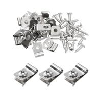 QUARKZMAN 20pcs 0.12"Fixation Grillage Rigide Pince de Fixation avec 20 vis | Pince fixation clôture et clips fixation grillage en acier inoxydable avec vis, fixation grillage rigide sur poteaux métal
