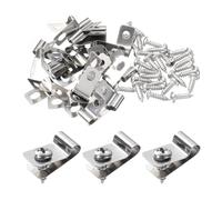 QUARKZMAN 20pcs 0.16"Fixation Grillage Rigide Pince de Fixation avec 20 vis | Pince fixation clôture et clips fixation grillage en acier inoxydable avec vis, fixation grillage rigide sur poteaux métal
